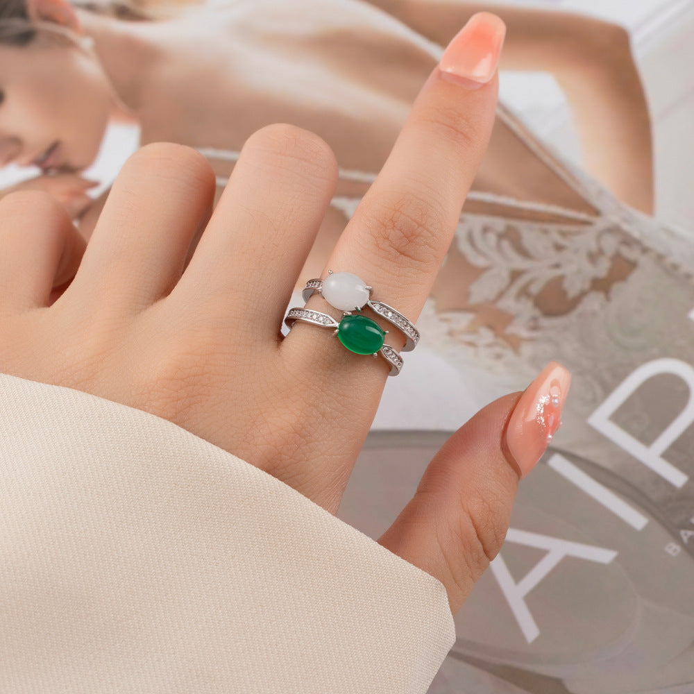 Laniya Emerald Double Band Ring [Z818R0YU]