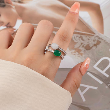 Laniya Emerald Double Band Ring [Z818R0YU]