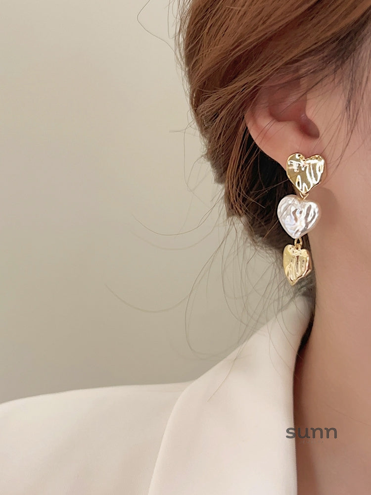 Lara Pearl Heart Earrings [7QM3UB79]
