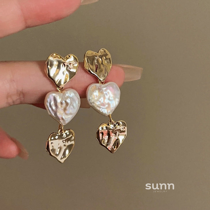 Lara Pearl Heart Earrings [4IDTZAPX]