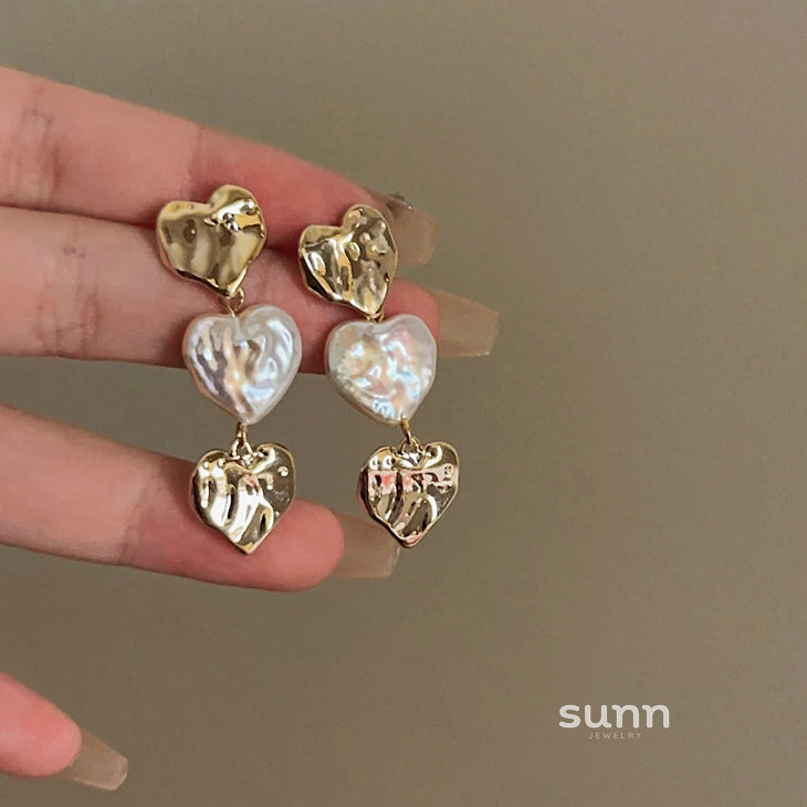 Lara Pearl Heart Earrings [8RP24JUQ]