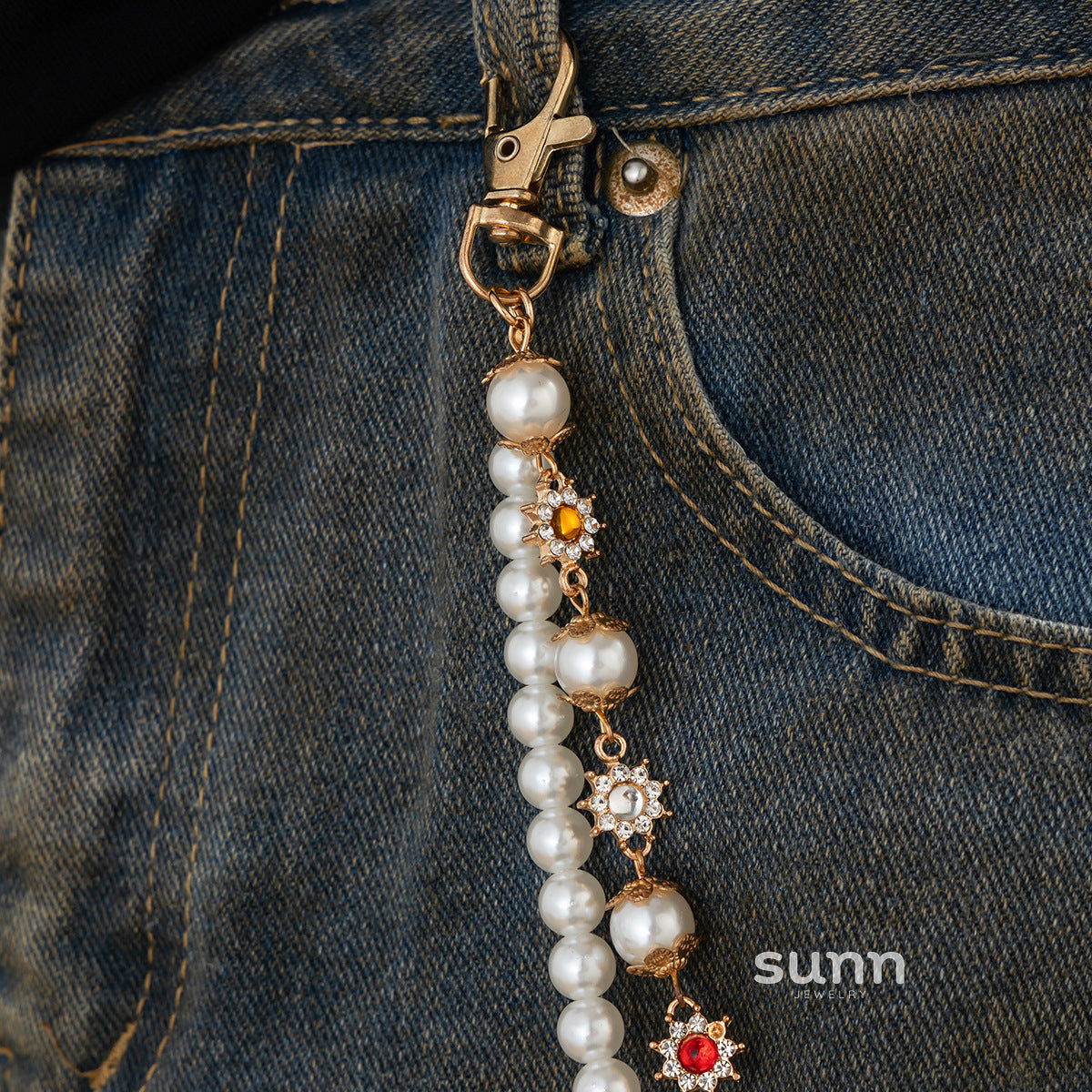 Laramie Pearl Floret Pants Chain [O7XWAXZJ]