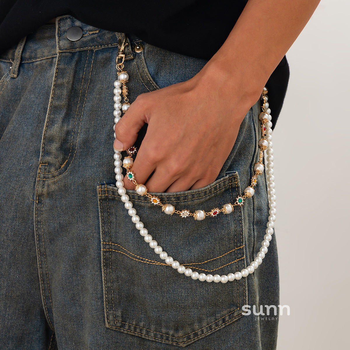 Laramie Pearl Floret Pants Chain [ZFV8TF9S]
