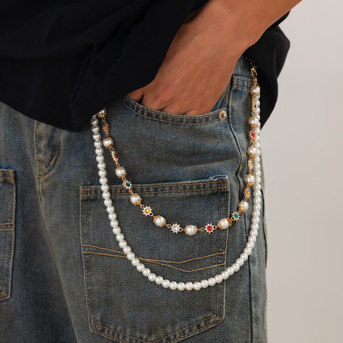 Laramie Pearl Floret Pants Chain [IO906PTL]