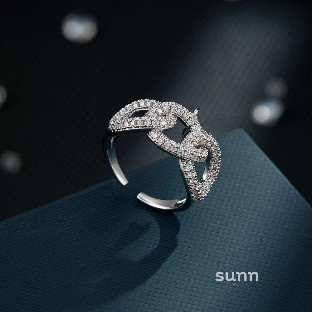 Laura Micro-Inlaid Wave Ring [UW522VSZ]