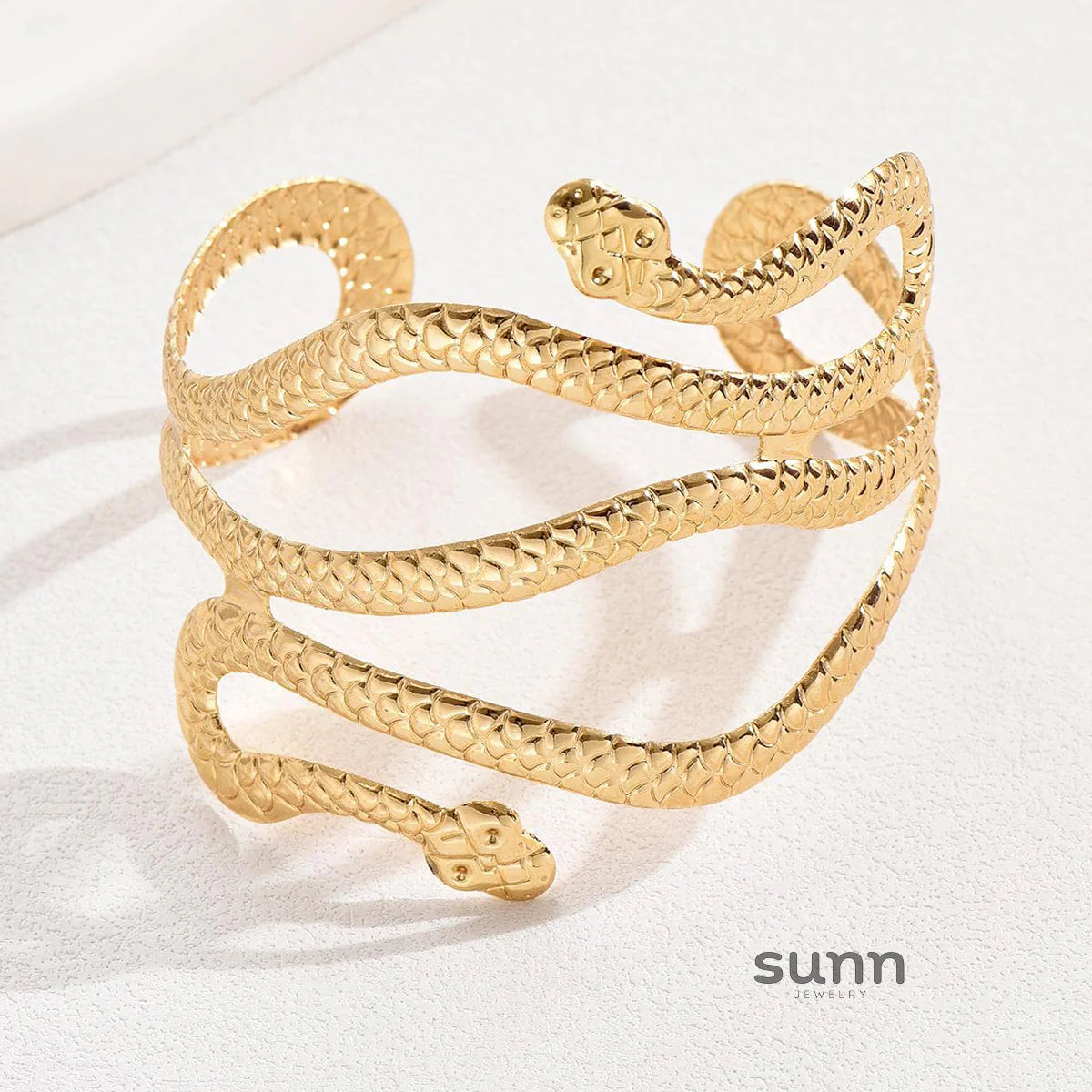 Laurel Coiled Serpent Arm Cuff