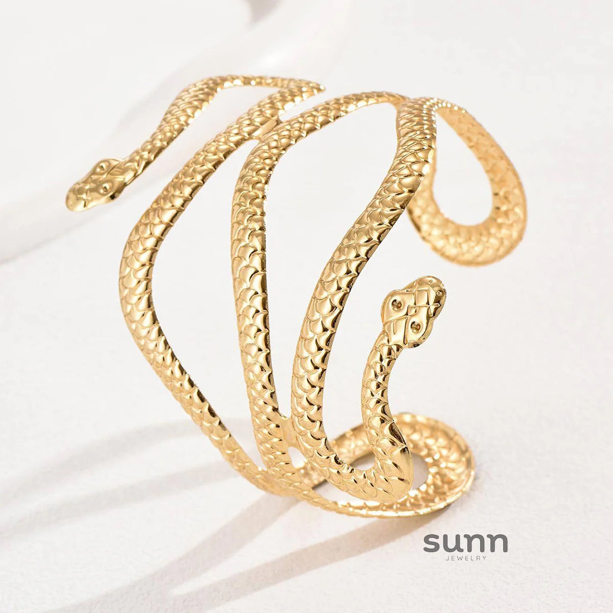 Laurel Coiled Serpent Arm Cuff