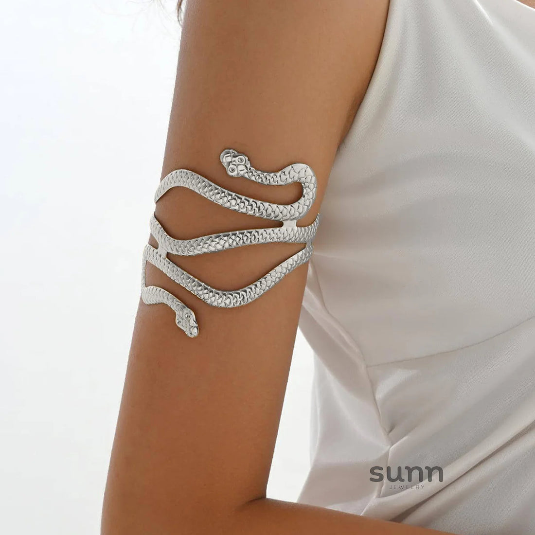 Laurel Coiled Serpent Arm Cuff