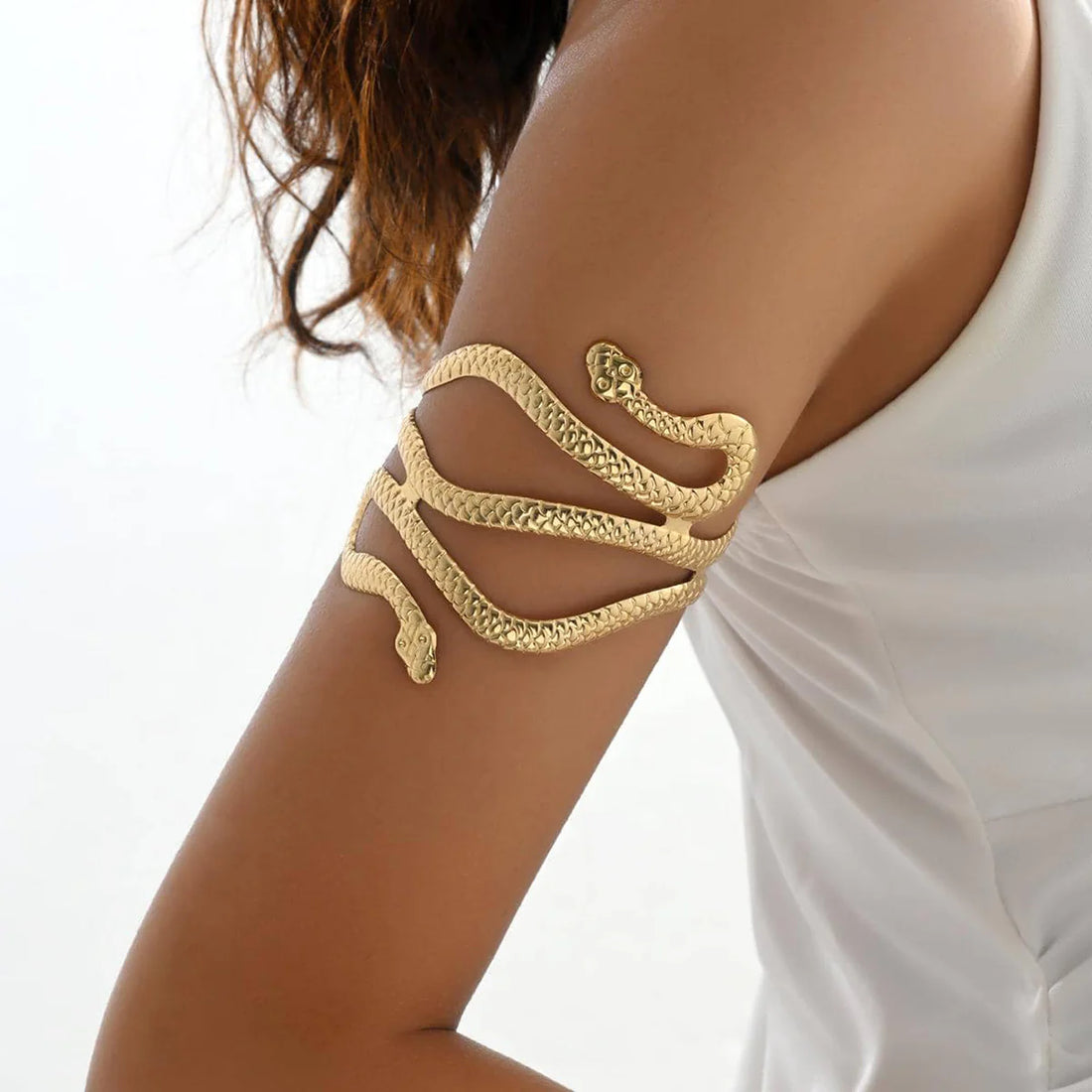 Laurel Coiled Serpent Arm Cuff