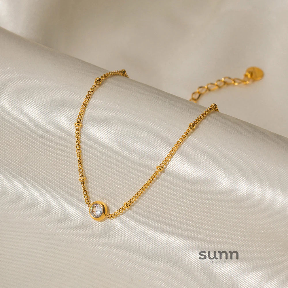 Lauren 16K Gold Zirconia Anklet