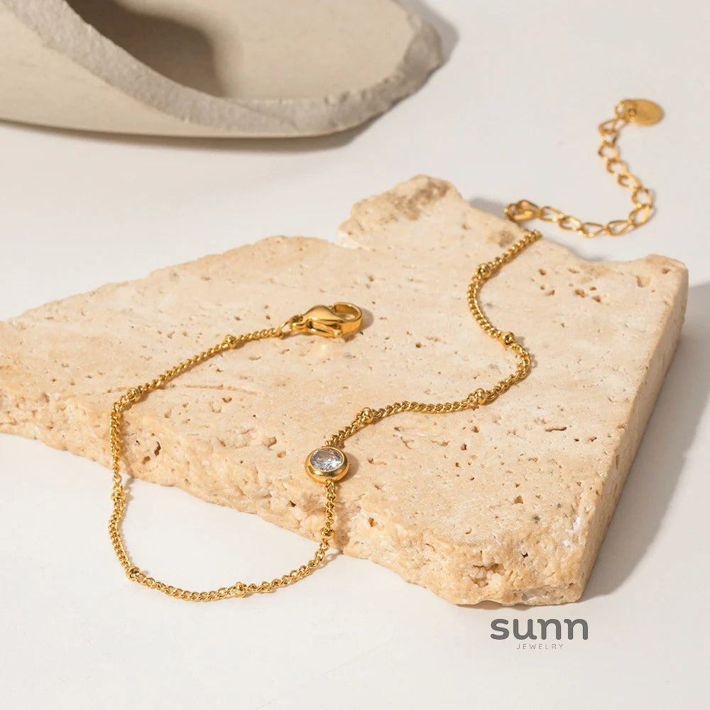 Lauren 16K Gold Zirconia Anklet