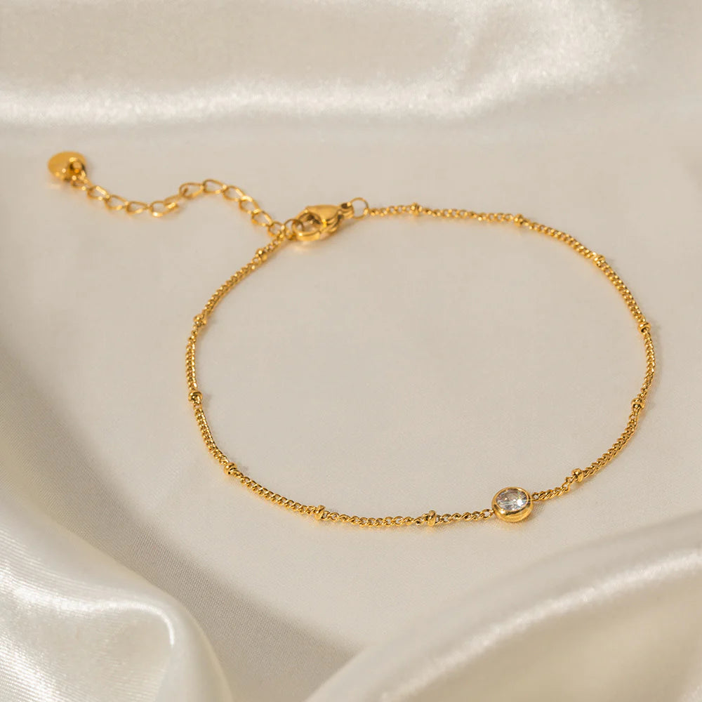 Lauren 16K Gold Zirconia Anklet