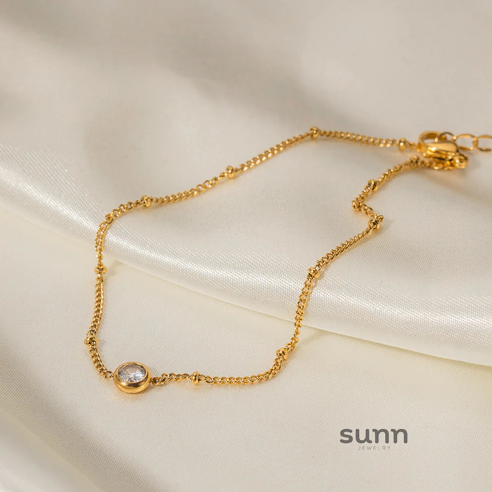 Lauren 16K Gold Zirconia Anklet