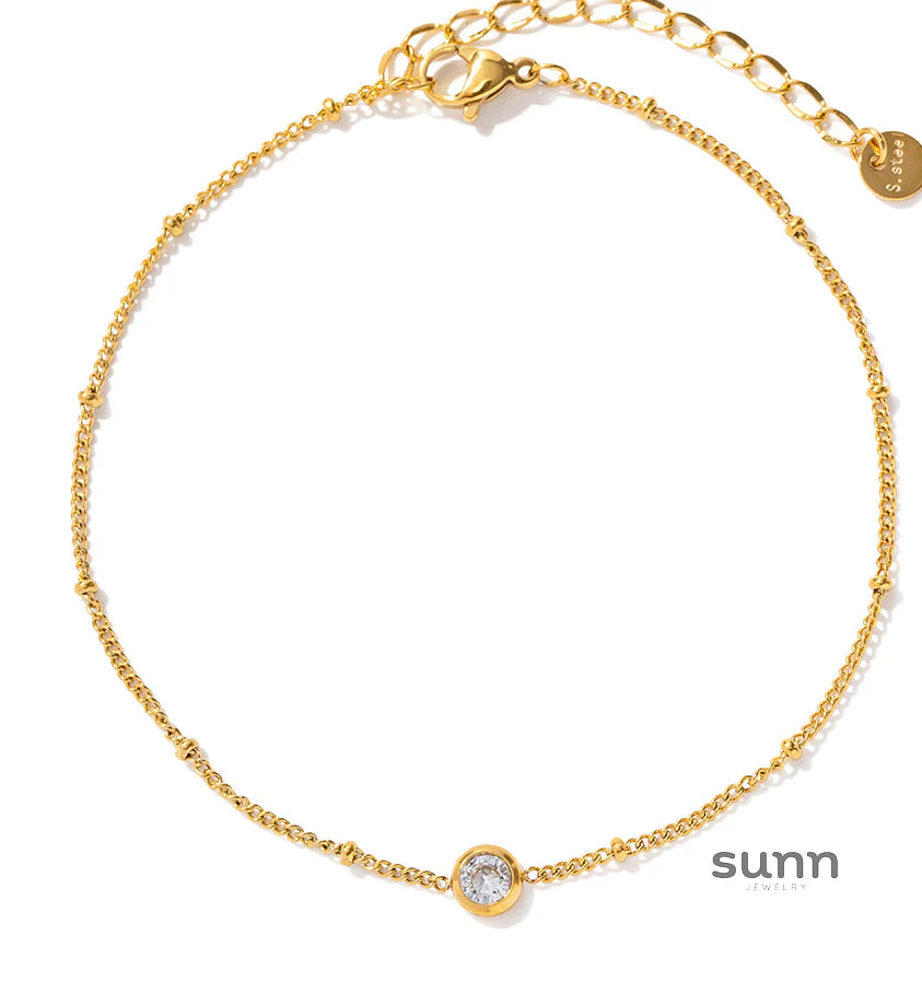 Lauren 16K Gold Zirconia Anklet