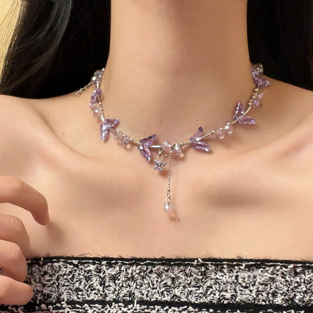 Lauryn Butterfly Tassel Necklace [RAA3HLQG]