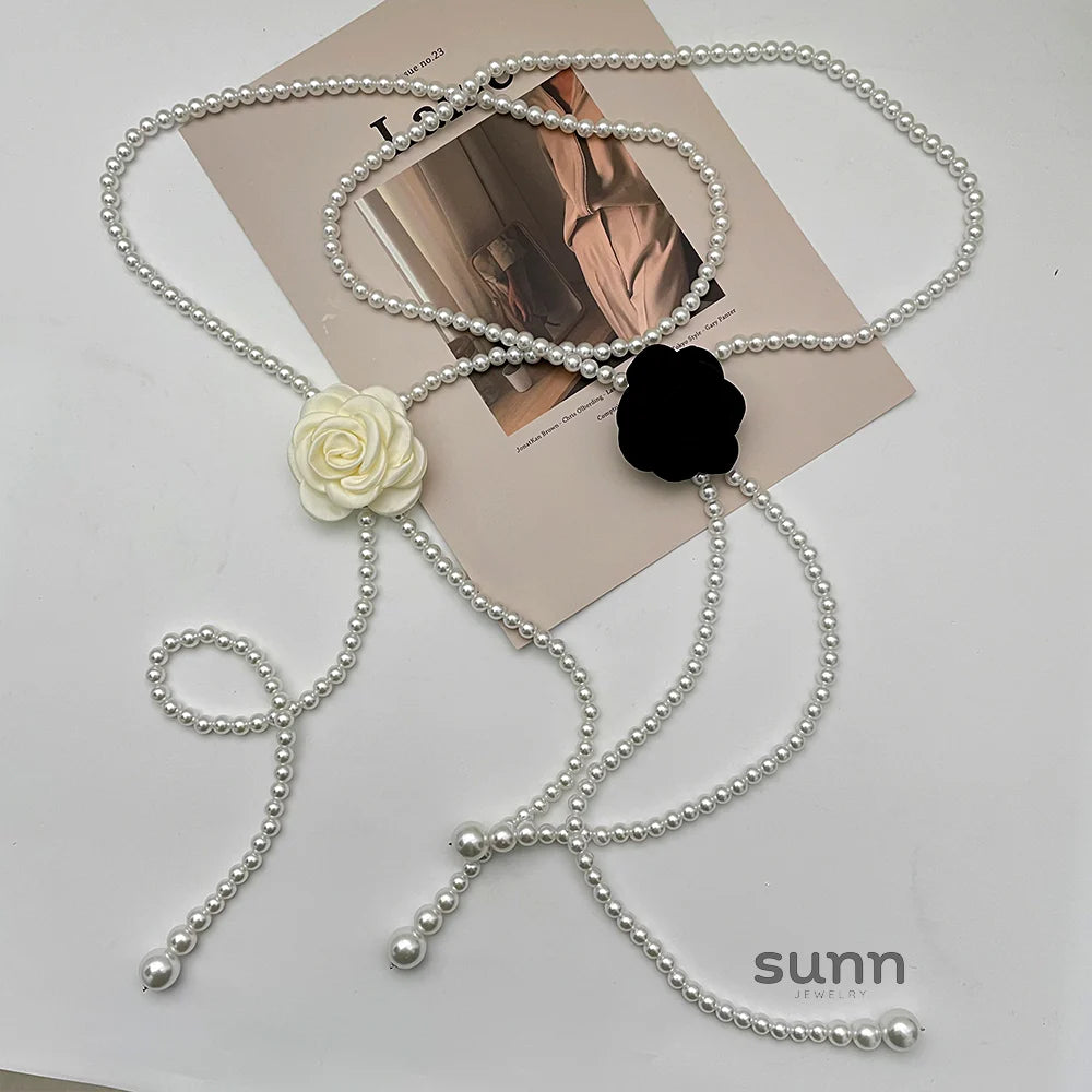 Lauryn Pearl Camellia Waist Chain