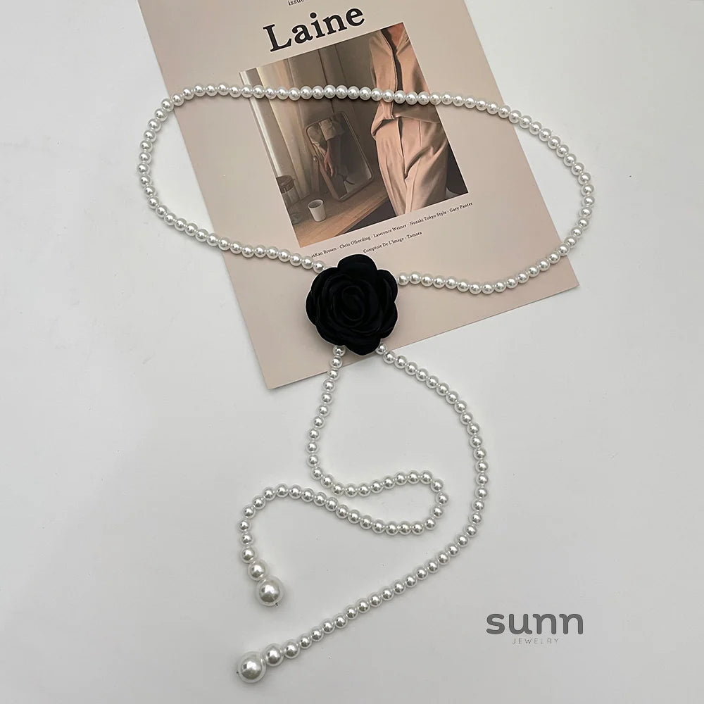 Lauryn Pearl Camellia Waist Chain