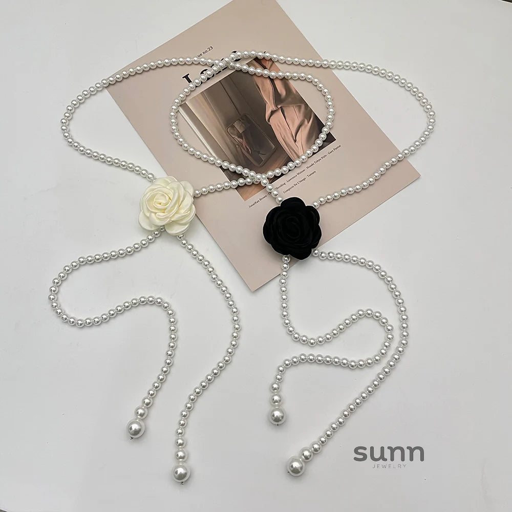 Lauryn Pearl Camellia Waist Chain