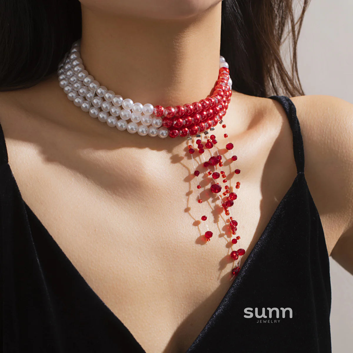 Laurynn Gothic Pearl Choker