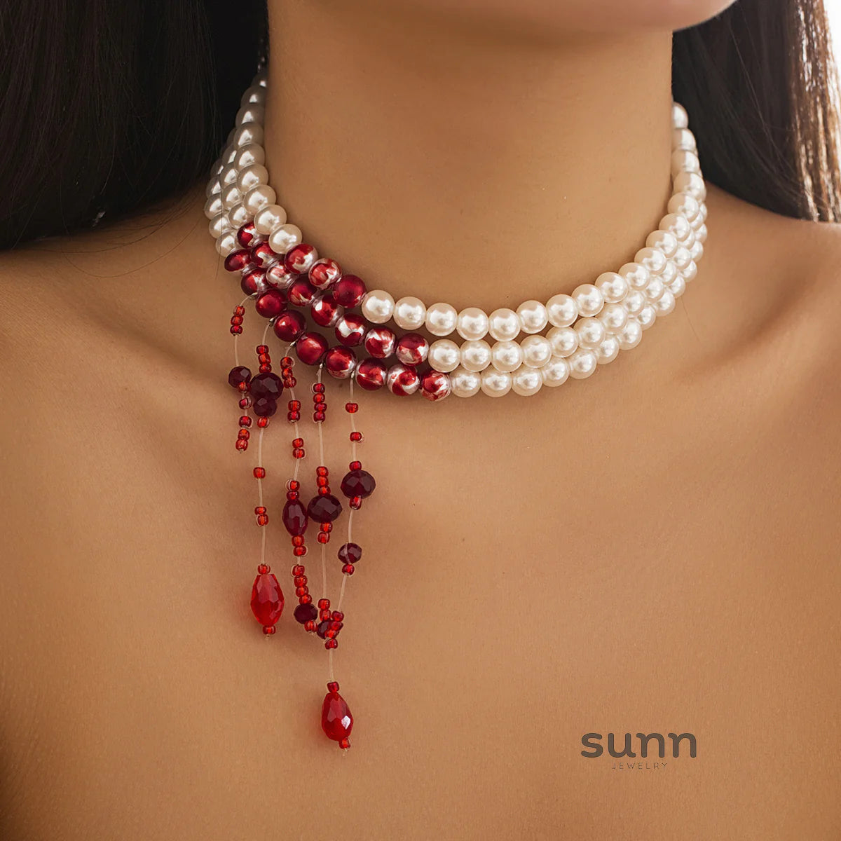 Laurynn Gothic Pearl Choker