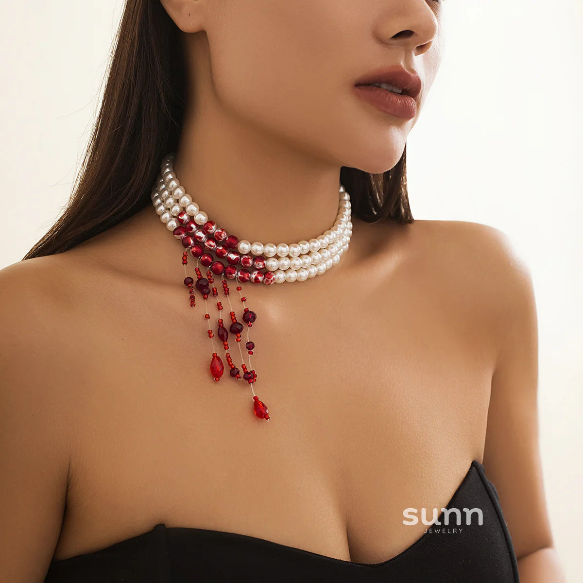 Laurynn Gothic Pearl Choker