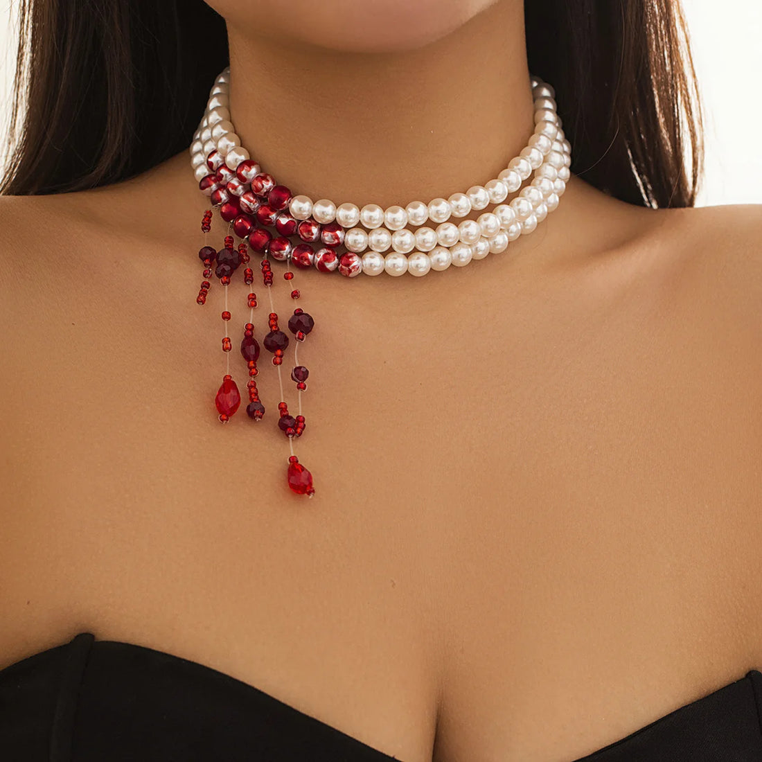 Laurynn Gothic Pearl Choker