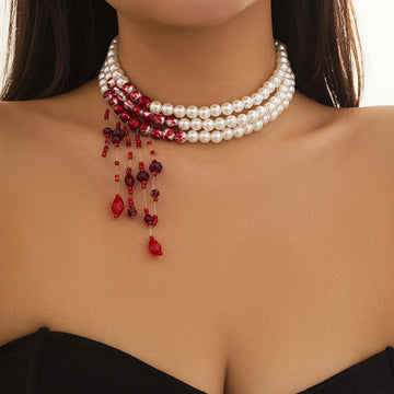 Laurynn Gothic Pearl Choker