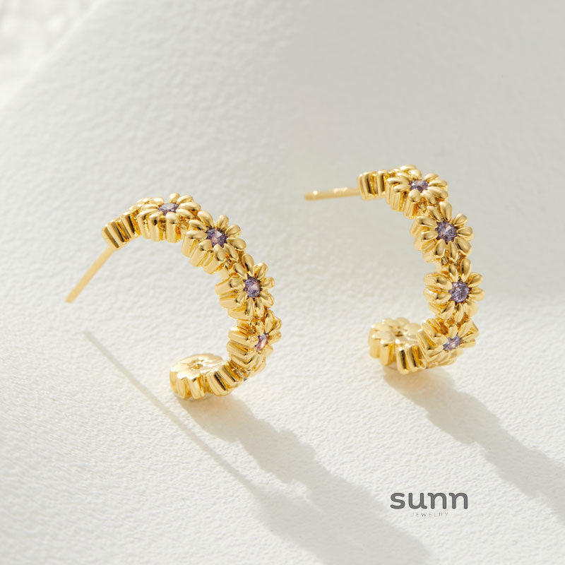 Lawson Daisy Zircon Earrings [MFI8DKCO]