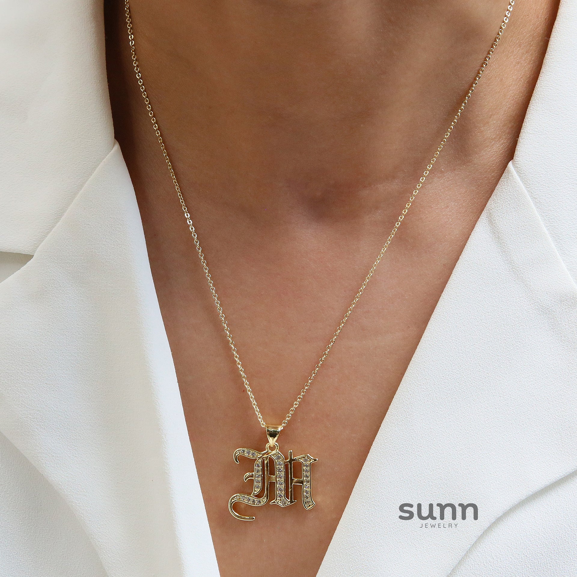Lawson Old English Initial Necklace [X51IKM19]
