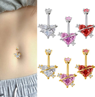 Layal Zircon Heart Navel Ring [M5074KGE]