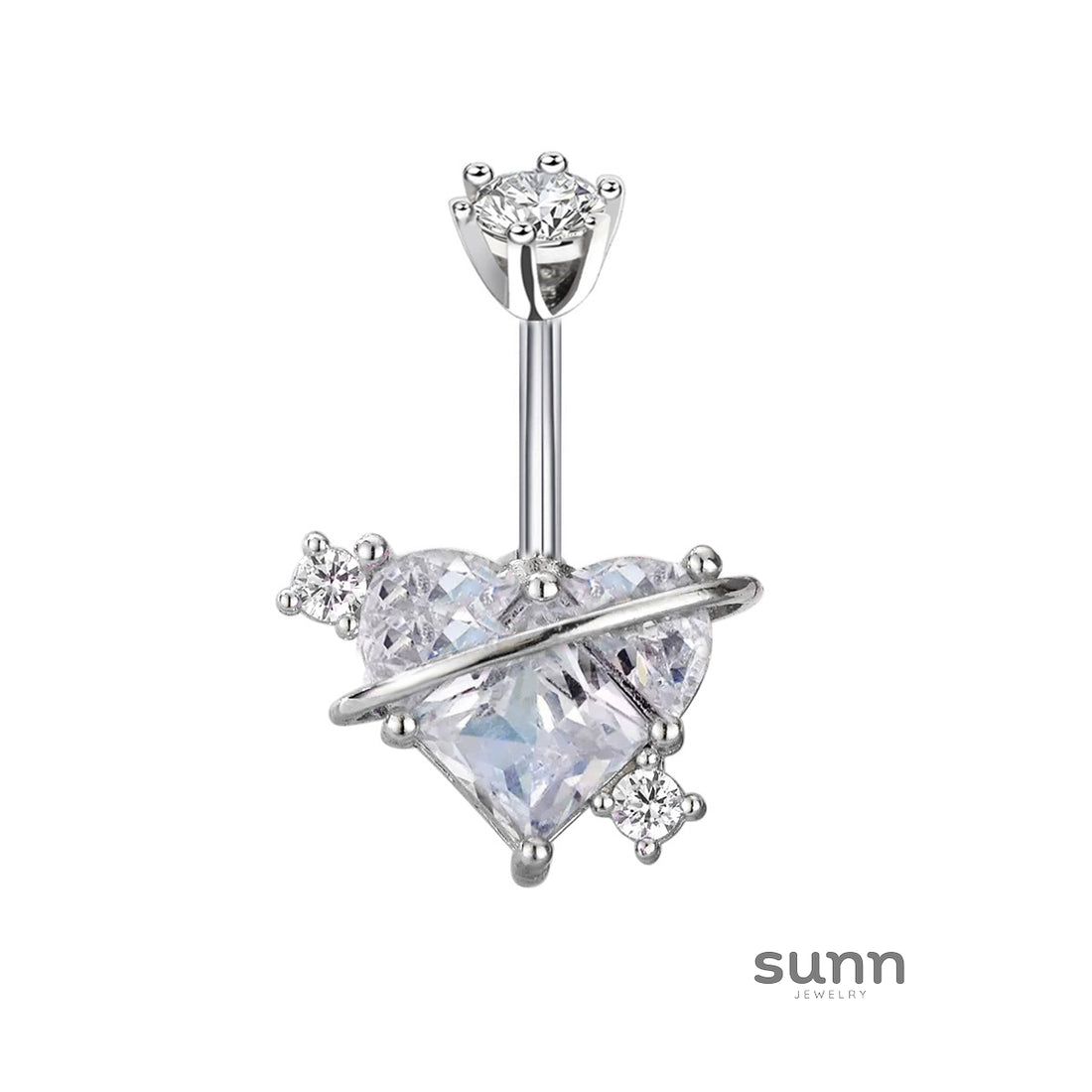 Layal Zircon Heart Navel Ring [M5074KGE]