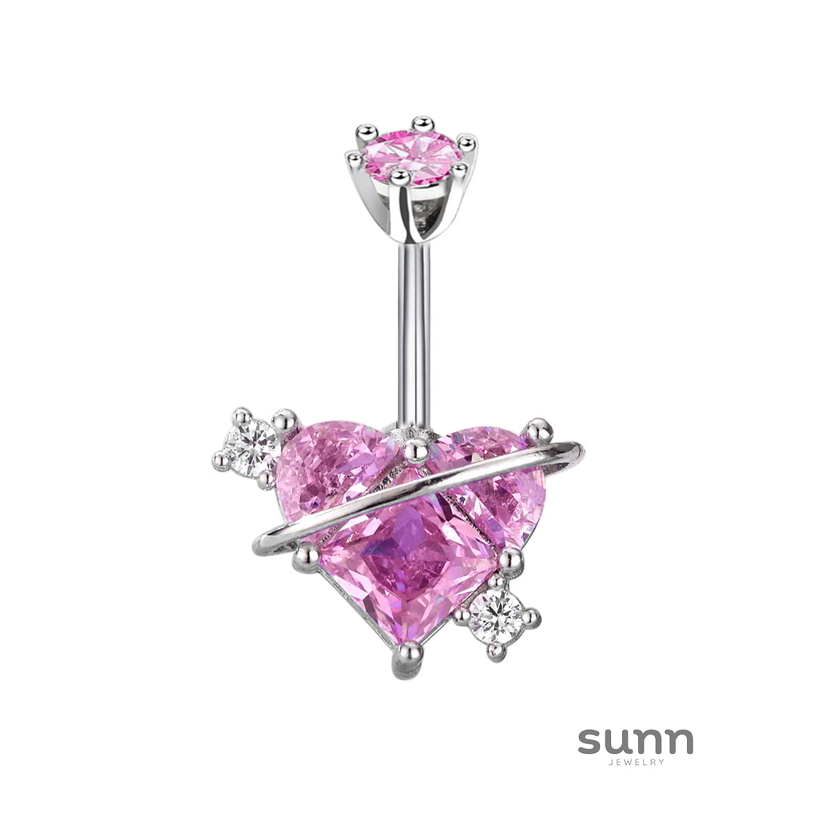 Layal Zircon Heart Navel Ring [5J1YA5TN]