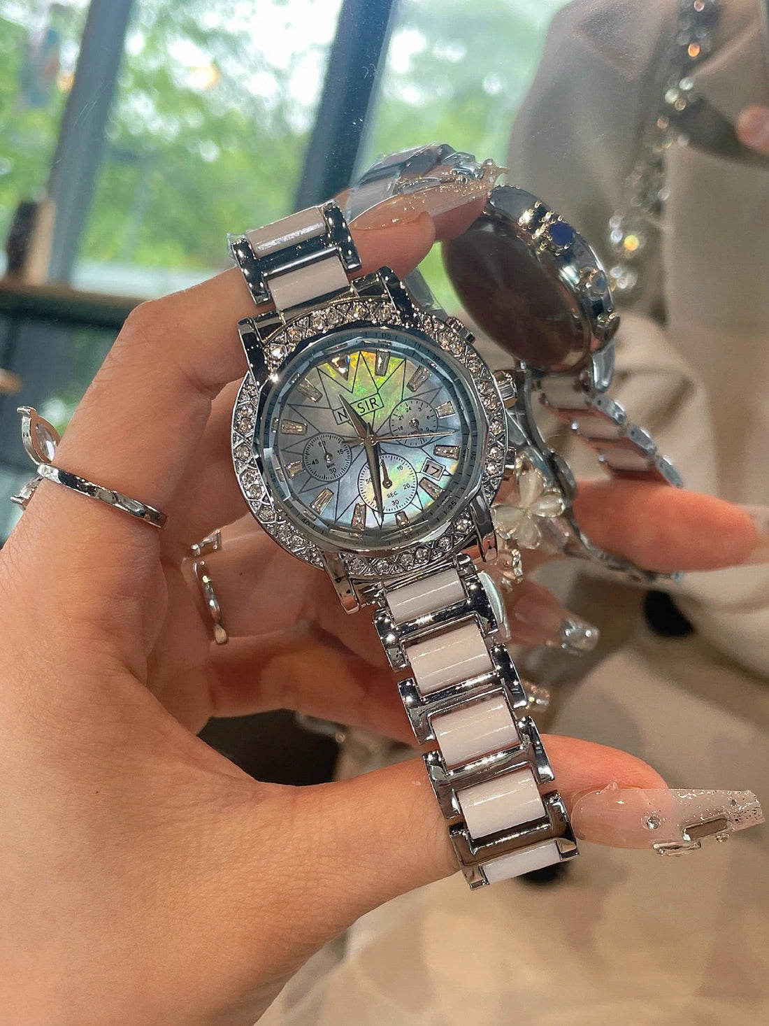 Layana Ceramic Rhinestone Watch