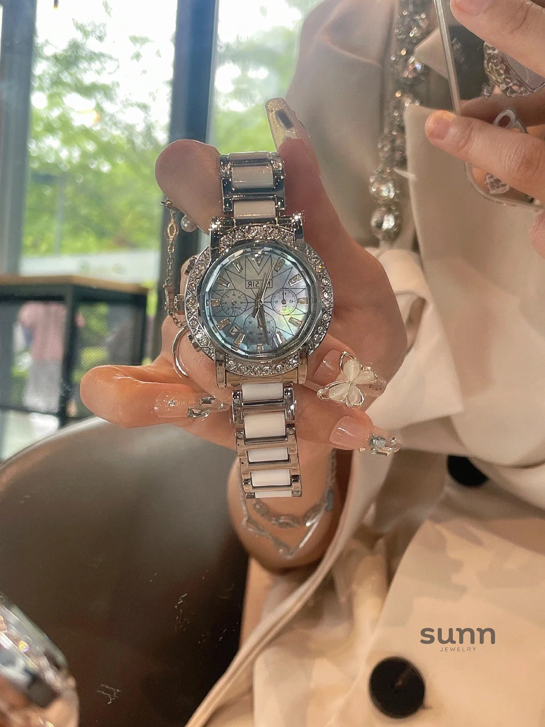 Layana Ceramic Rhinestone Watch