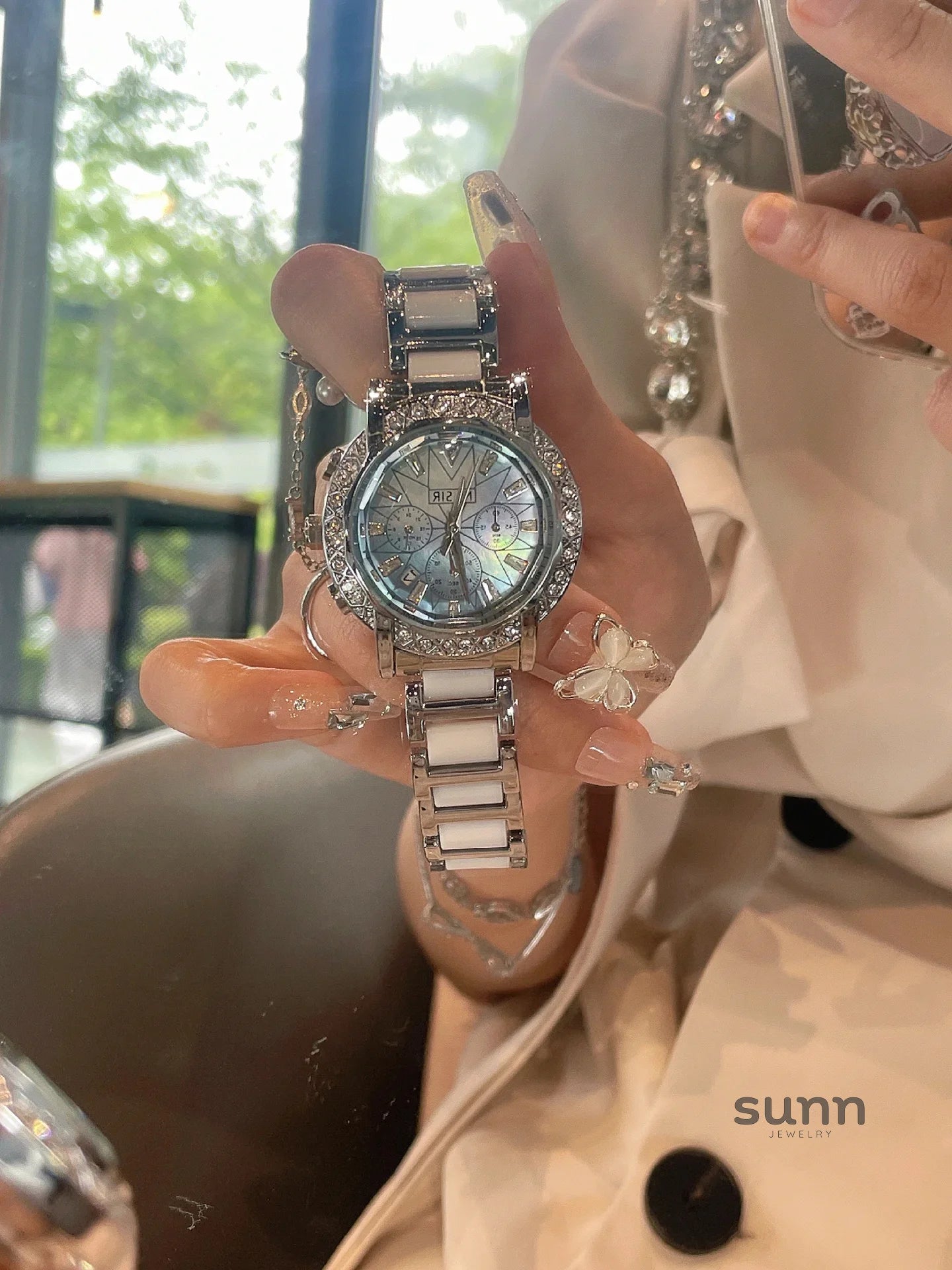 Layana Ceramic Rhinestone Watch