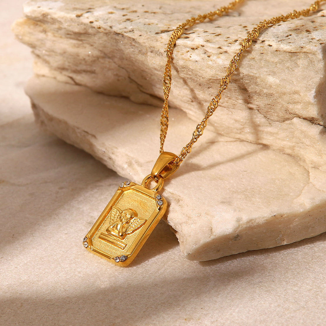 Layanna Gold Angel Necklace [ZAPG9K0F]