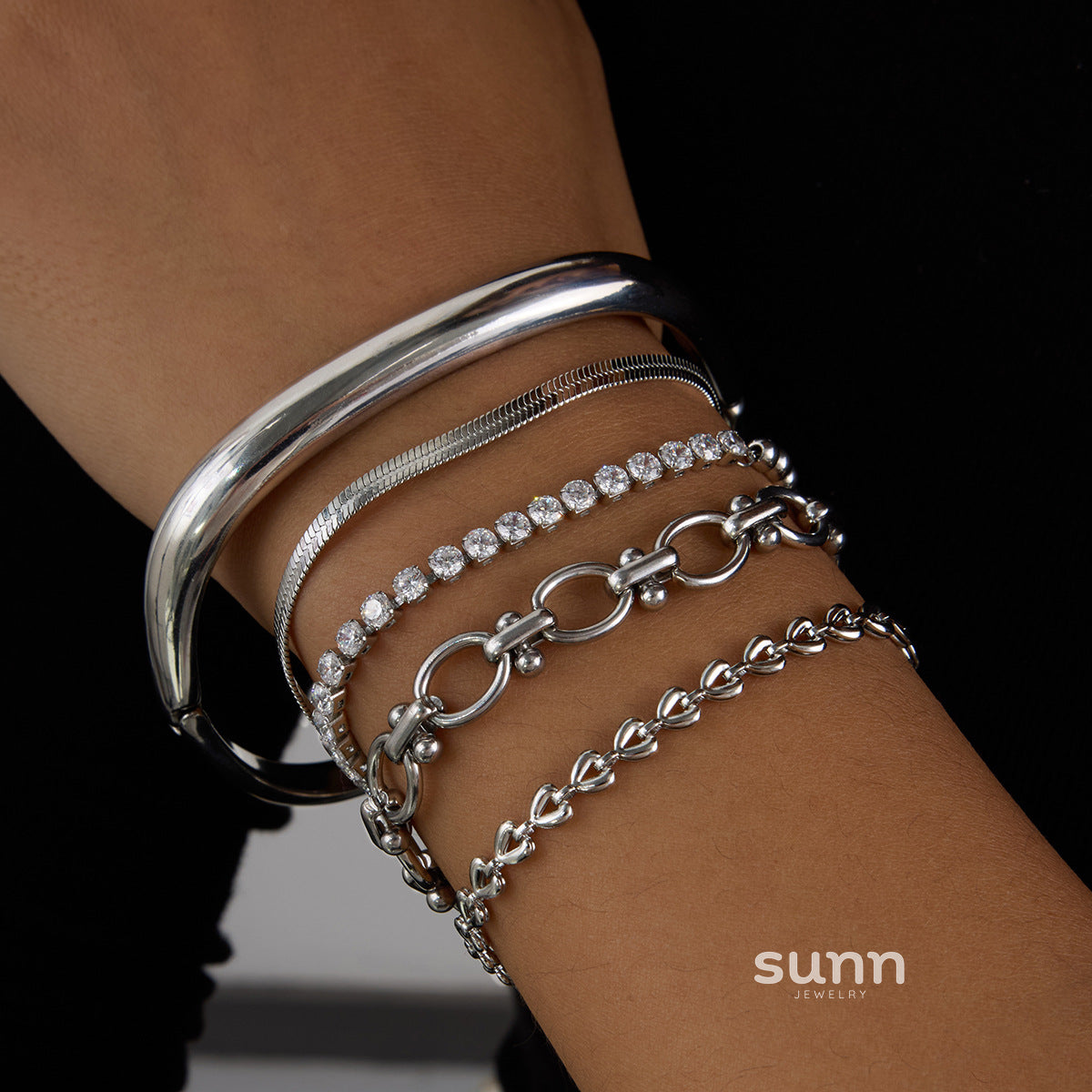 Layla Geometric Link Bracelet [KXK0Z9SG]