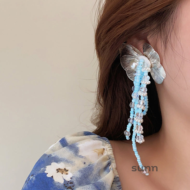 Laylani Floral Beaded Drop Earrings [CBXOY6SZ]