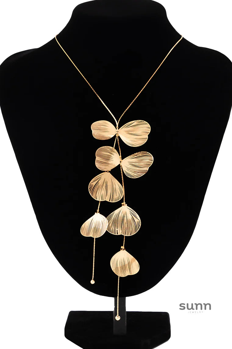 Leeah Ginkgo Tassel Necklace