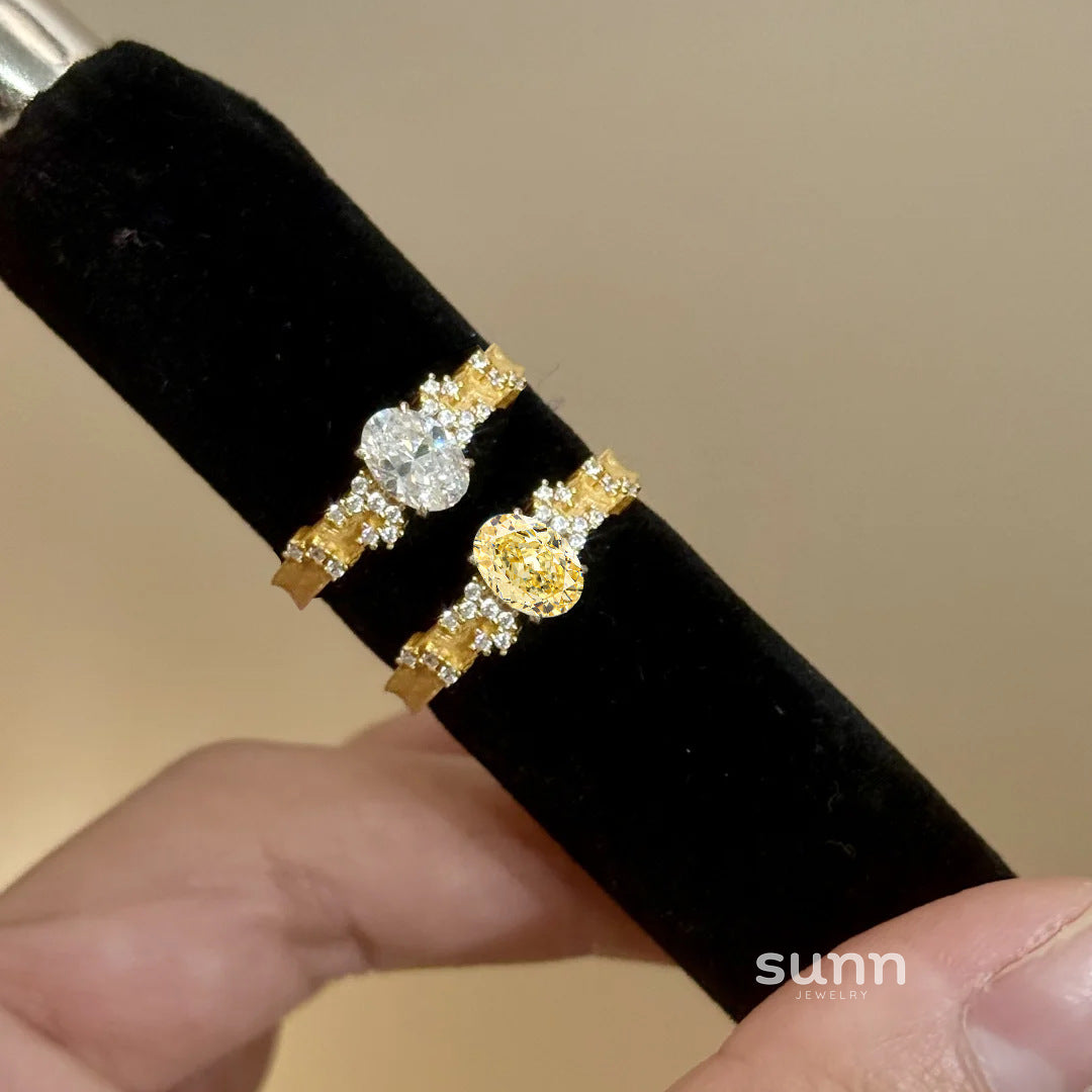 Leeah Ice Flower Oval Ring [ZTXW9I9G]