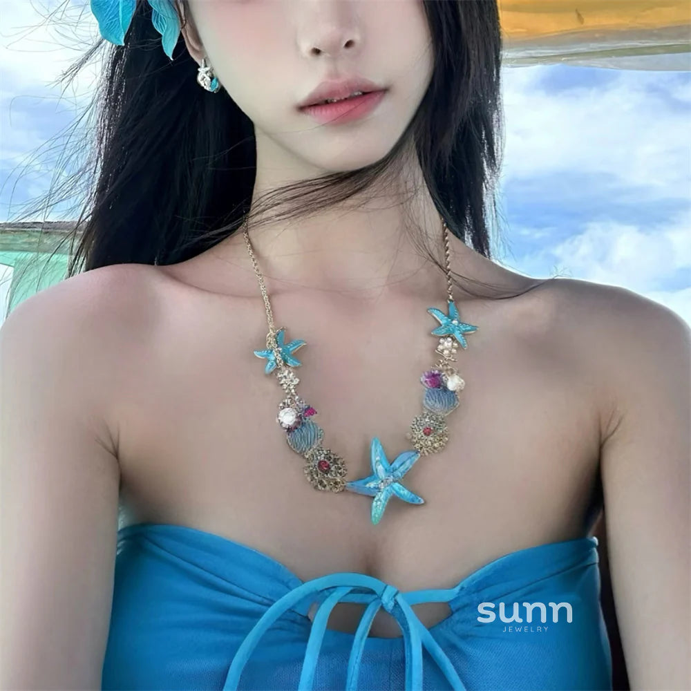 Leeana Starfish Shell Pearl Choker