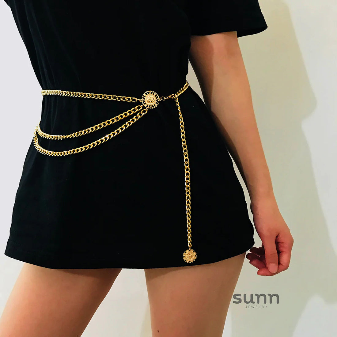 Leelah Multi-Layered Disc Waist Chain