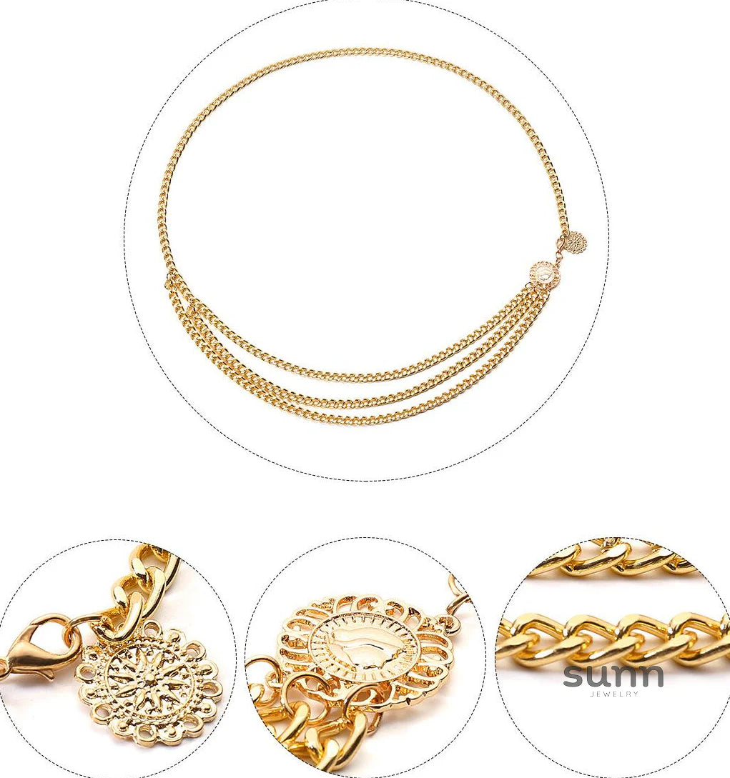 Leelah Multi-Layered Disc Waist Chain