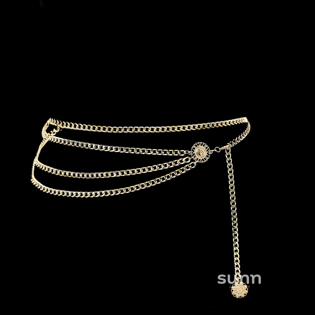 Leelah Multi-Layered Disc Waist Chain