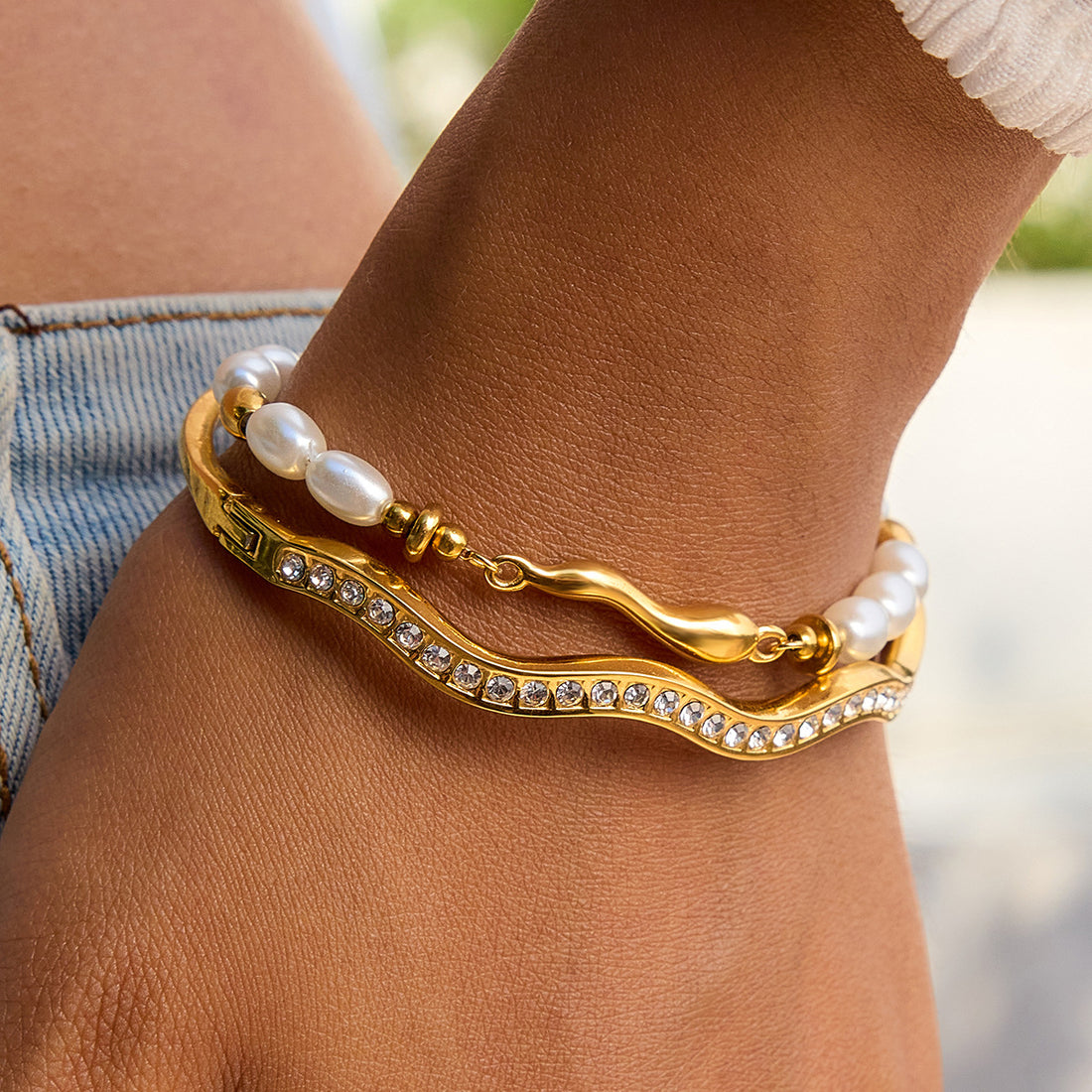 Legaci Glam Rhinestone Bracelet [X1C61X3E]