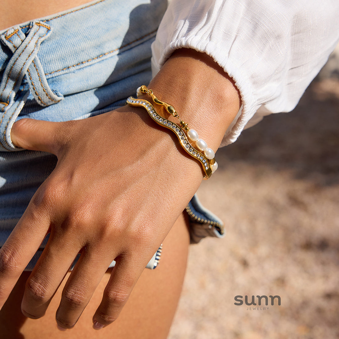 Legaci Glam Rhinestone Bracelet [X1C61X3E]