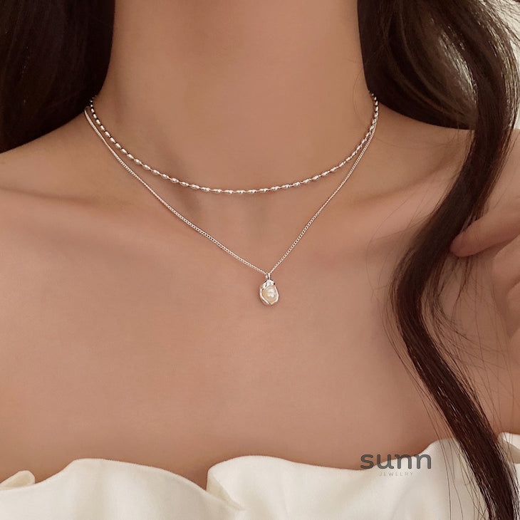 Leidy Stacked Pearl Necklace [M6PMRLMU]