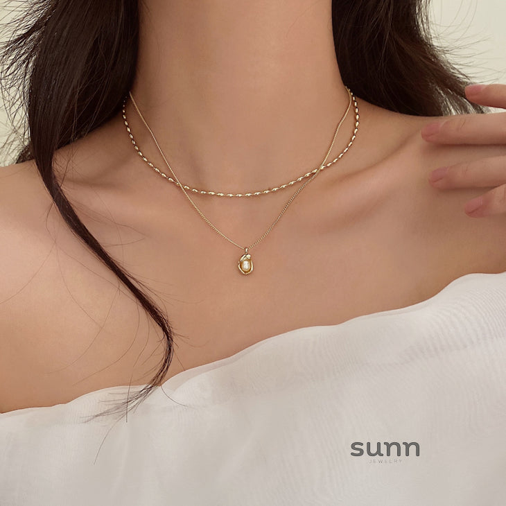 Leidy Stacked Pearl Necklace [EUHSEDF5]