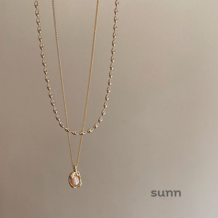 Leidy Stacked Pearl Necklace [EN4WGVCJ]