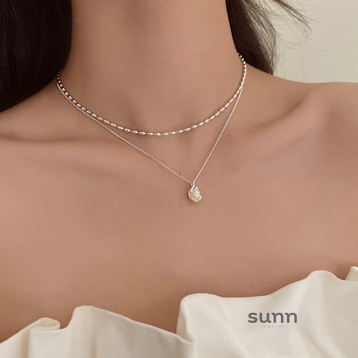 Leidy Stacked Pearl Necklace [OW29VBLH]
